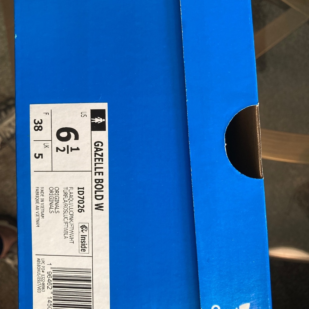 Adidas gazelle bold flash aqua/lucid pink/cloud white 6.5 Brand New in Box - Picture 4 of 6